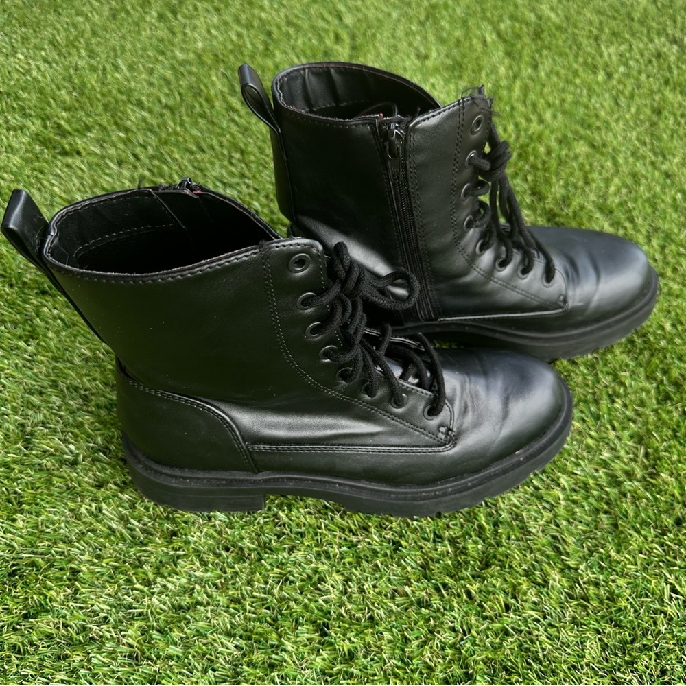 Black combat boots